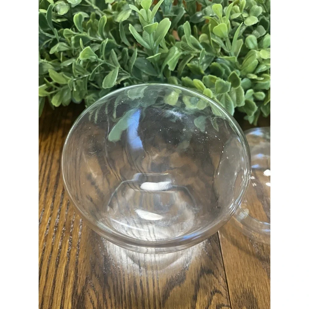 Vintage Mid Century Clear Glass Mushroom Shaped Terrarium Jar